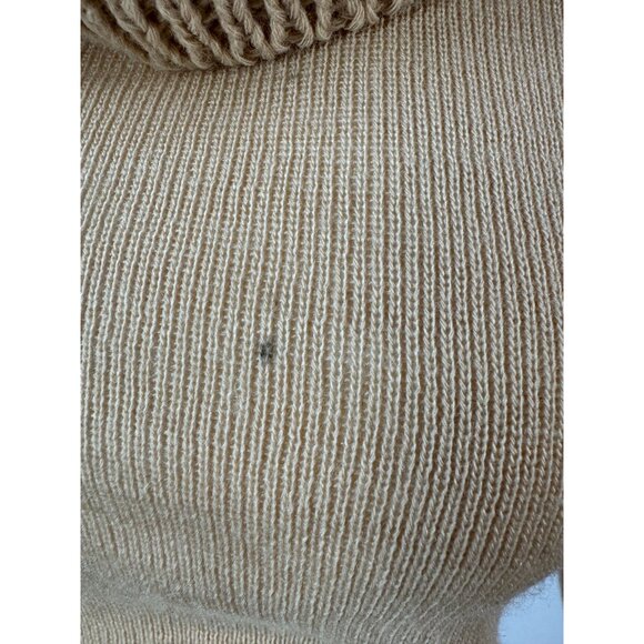 Vintage Camel Knit Cowl Neck Sweater Size Large Small Blemish - Picture 6 of 16